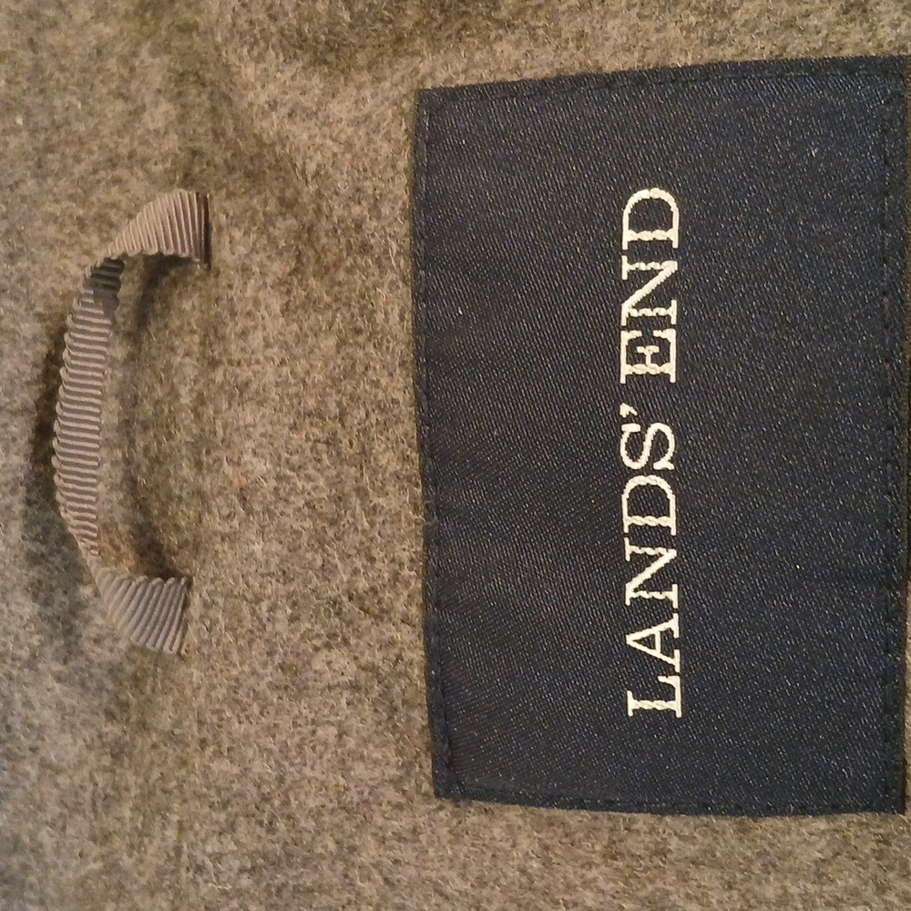 NWOT LANDS' END Gray Wool & Cashmere Blend Double-Breasted Pea Coat/Jacket - Picture 14 of 16